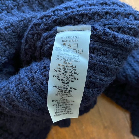 Everlane Navy Blue Waffle Knit Sweater Tunic Sz S - Picture 9 of 11